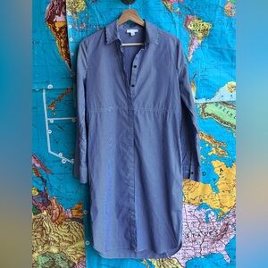 COS Navy and White Vertical Stripe Shirt Dress